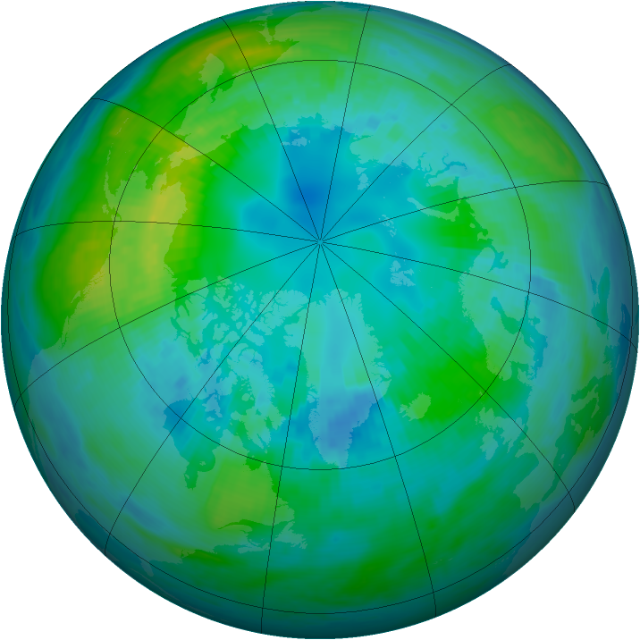 Arctic ozone map for 19 October 1983